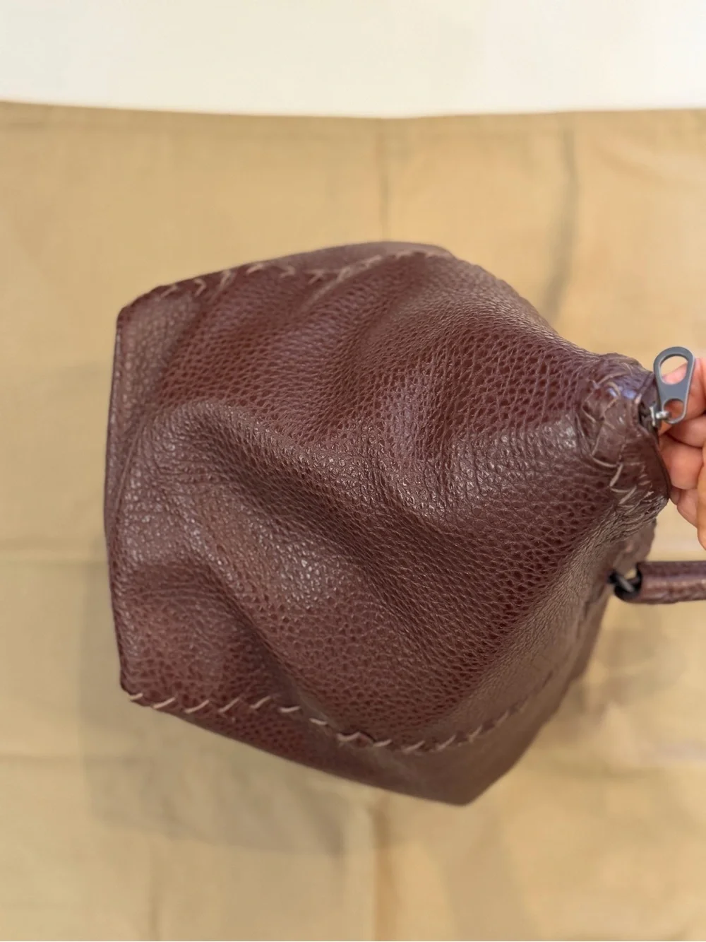 Bottega Veneta Leather Weekender Bag in Dark Brown
